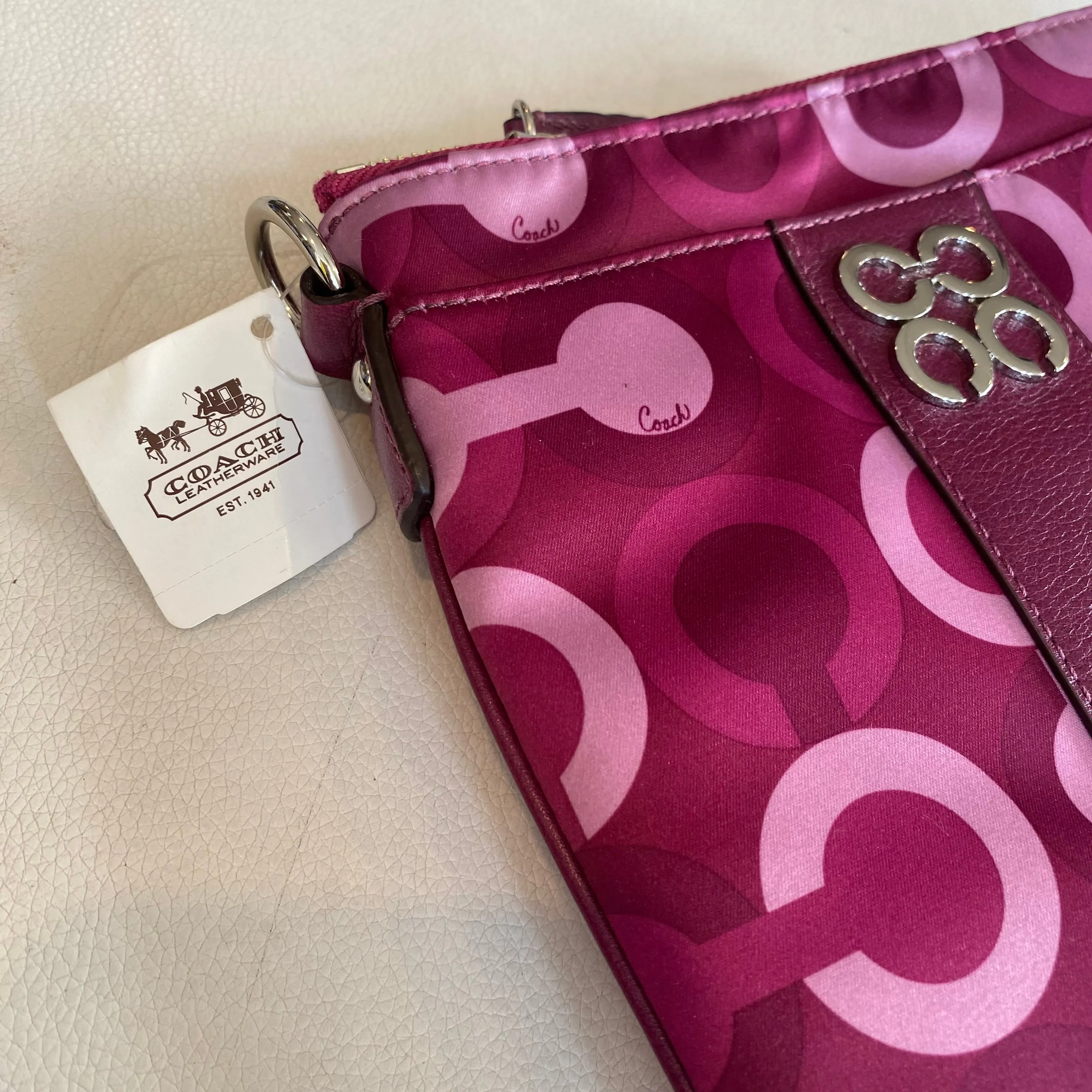 COACH Julia Op Art Swingpack Crossbody Plum Multi NWT