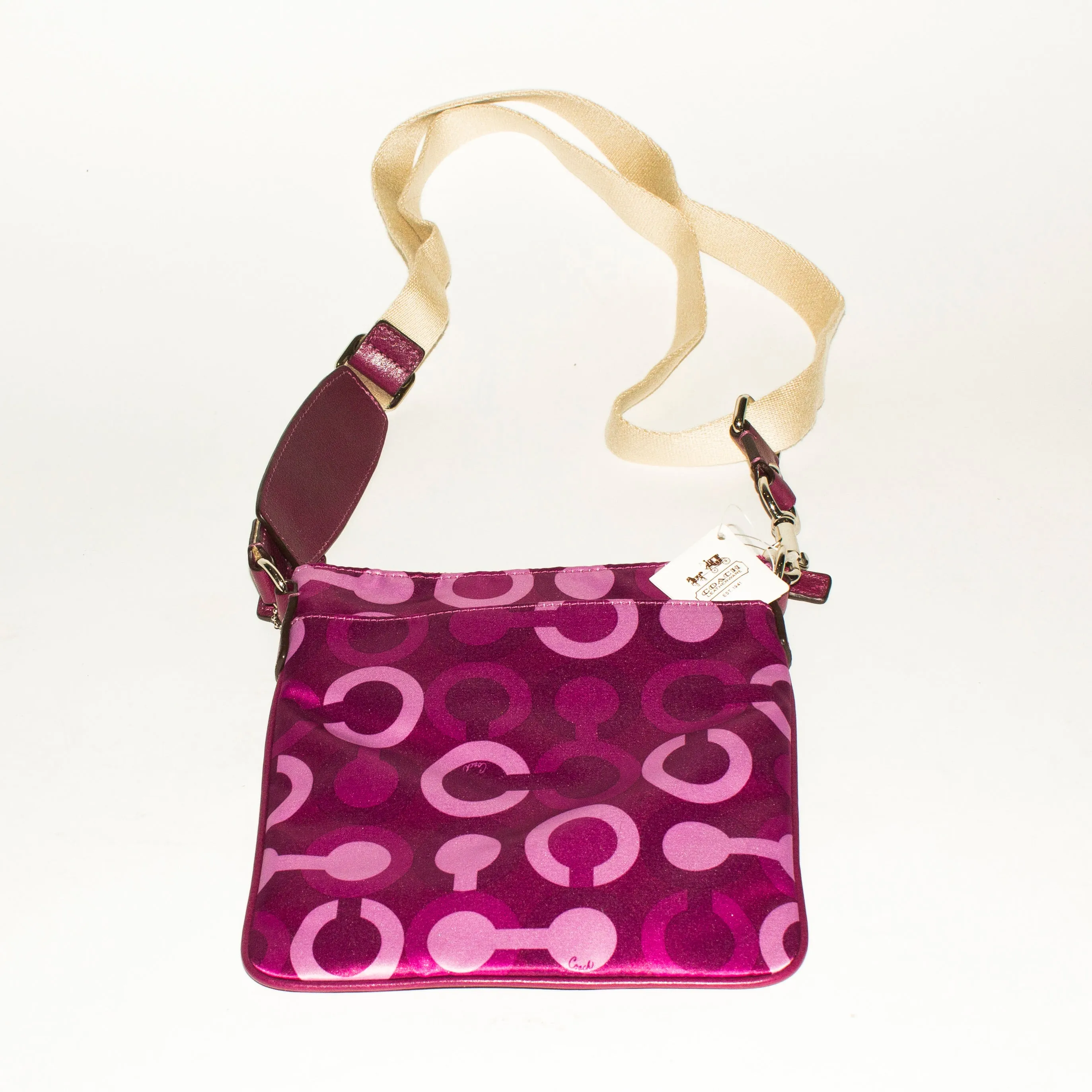 COACH Julia Op Art Swingpack Crossbody Plum Multi NWT