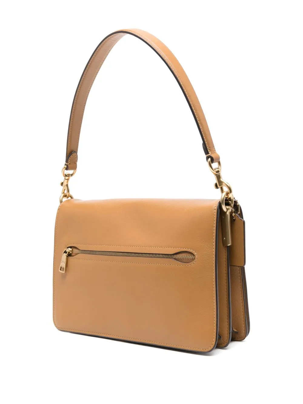 COACH Mini Foldover Chain Leather Shoulder Bag