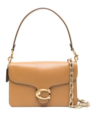 COACH Mini Foldover Chain Leather Shoulder Bag