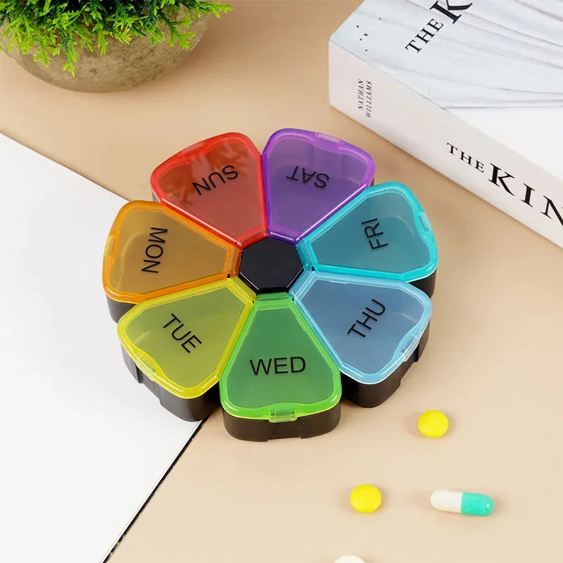 Compact 7-Grids Travel Pill Organizer