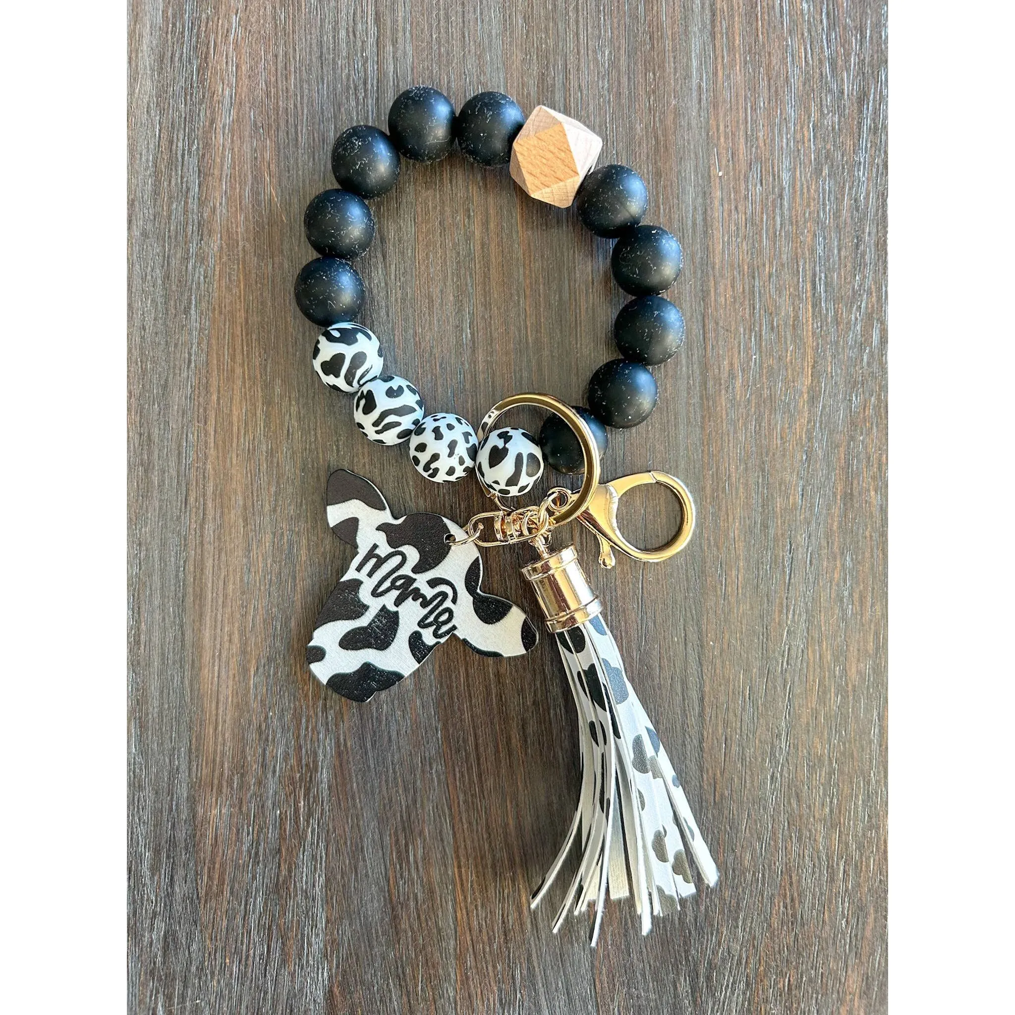 Cow Mama Keychain Wristlet