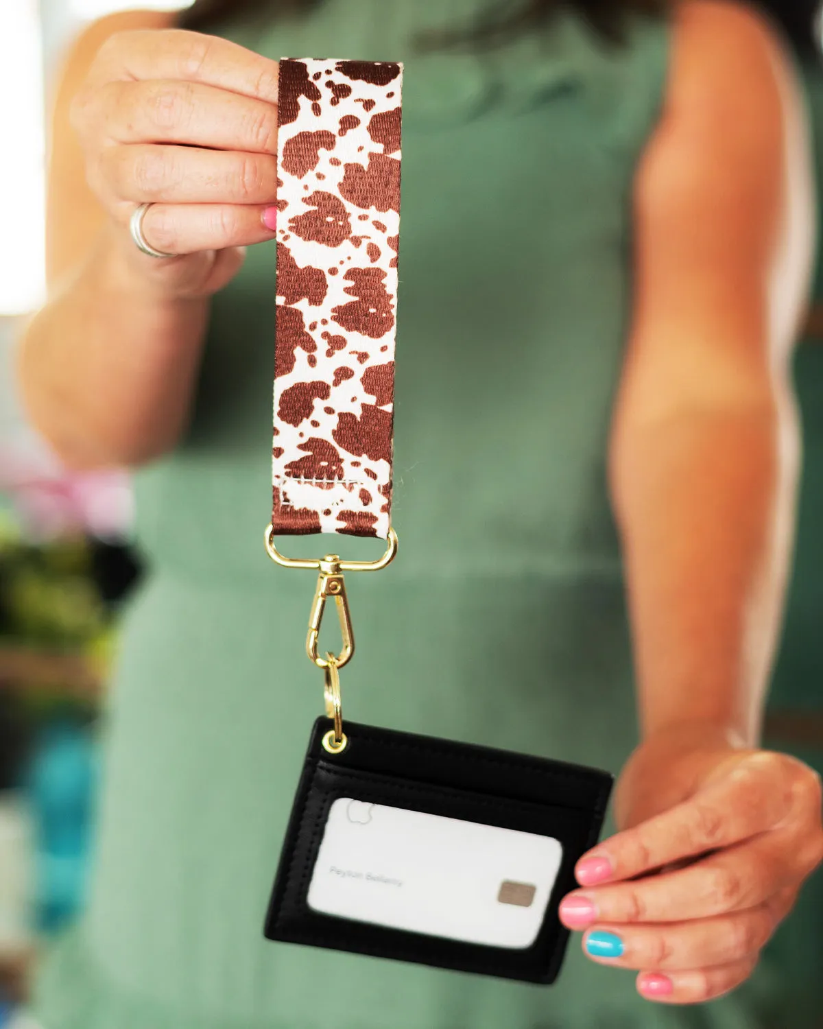 Cow Print Wristlet Strap