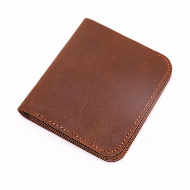 Cowhide Short Wallets For Men Zipper