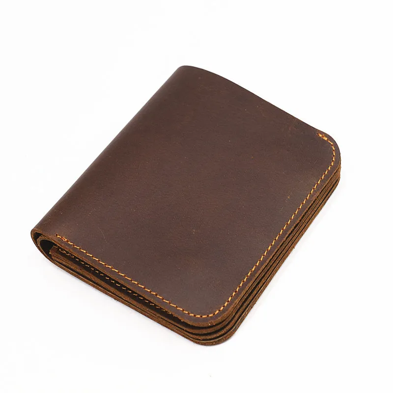 Cowhide Short Wallets For Men Zipper