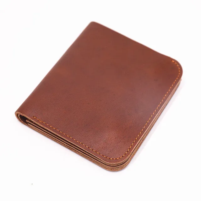 Cowhide Short Wallets For Men Zipper