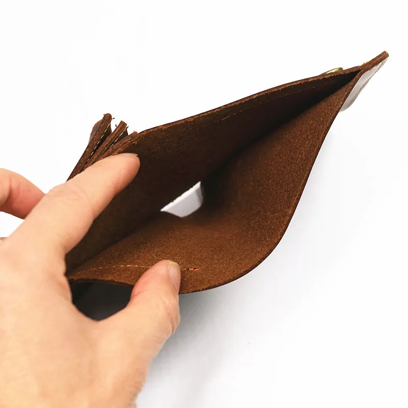 Cowhide Short Wallets For Men Zipper