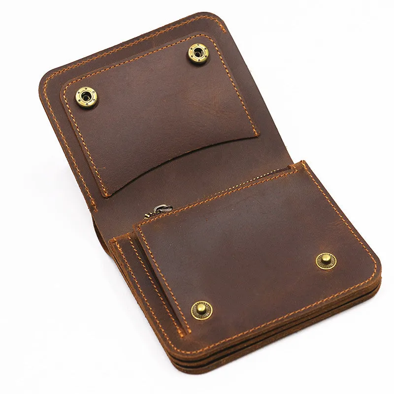 Cowhide Short Wallets For Men Zipper