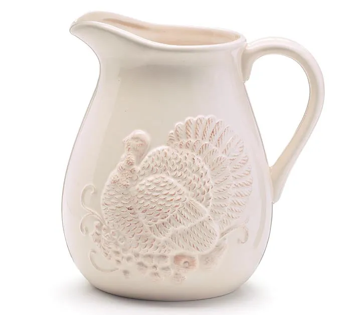 Cream Distressed Turkey Pitcher