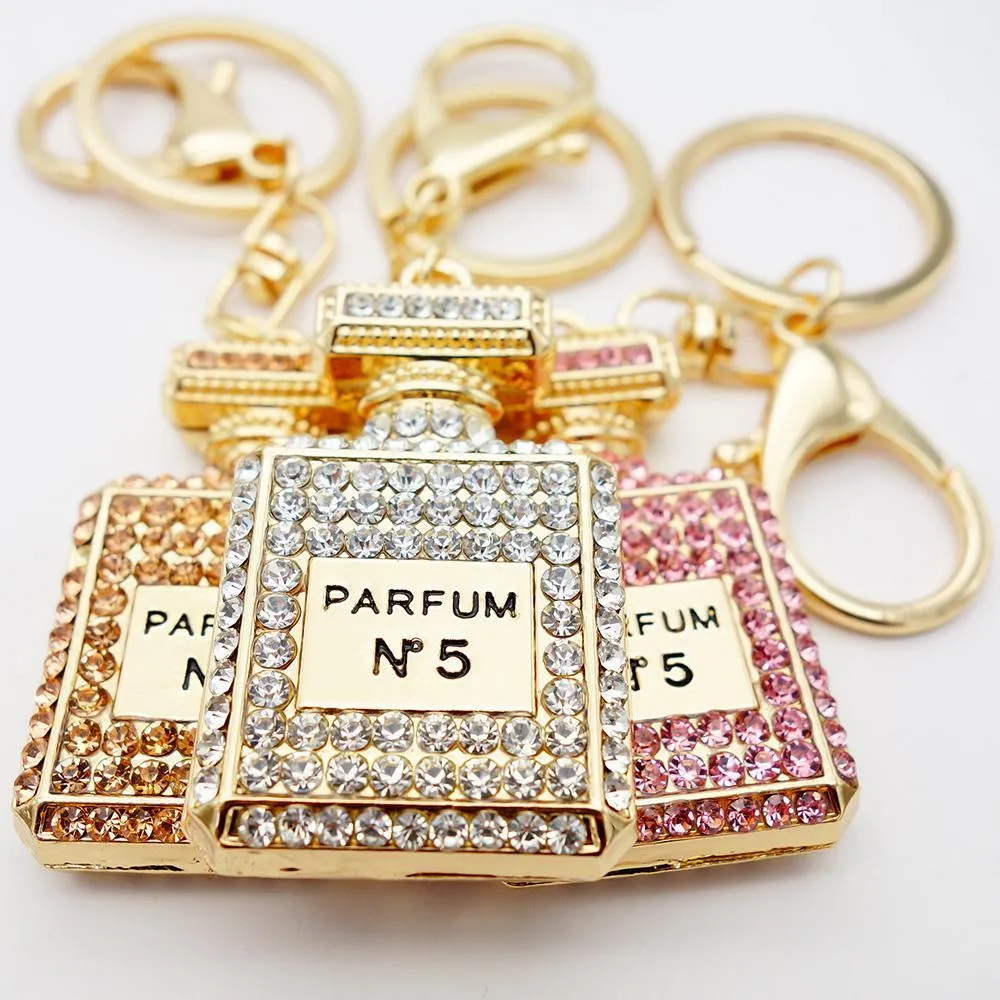 Crystal Charm Perfume Bottle Keychain