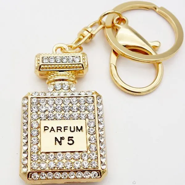 Crystal Charm Perfume Bottle Keychain