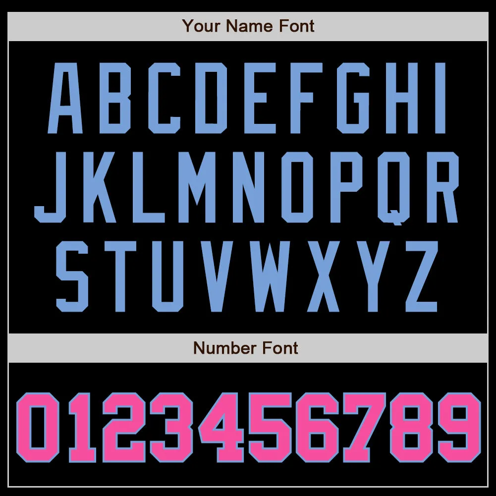 Custom Black Pink-Light Blue Authentic Baseball Jersey