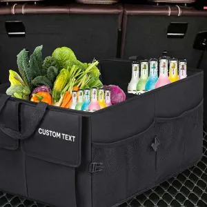 Custom Text For Car Trunk Organizer, Compatible with All Cars, Foldable Car Trunk Storage Box, Storage Bag, Waterproof, Dust-proof, Stain-Resistant HA12997