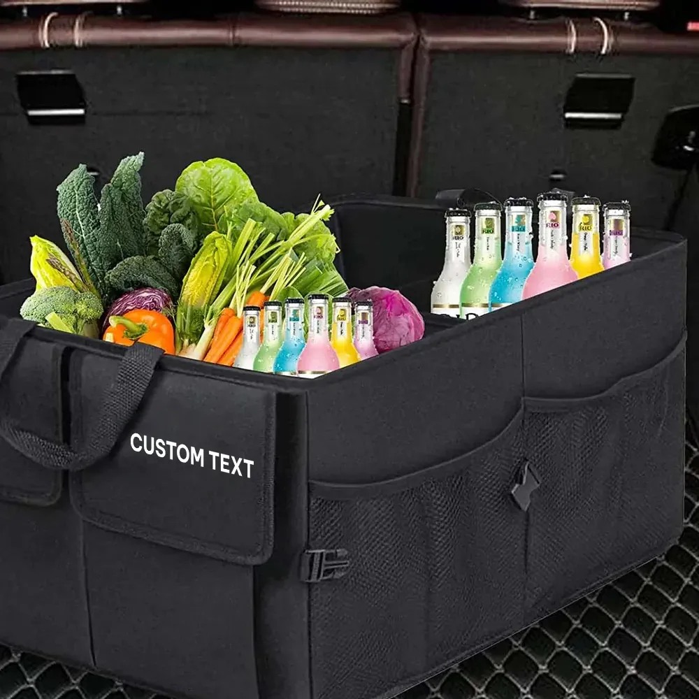 Custom Text For Car Trunk Organizer, Compatible with All Cars, Foldable Car Trunk Storage Box, Storage Bag, Waterproof, Dust-proof, Stain-Resistant HA12997