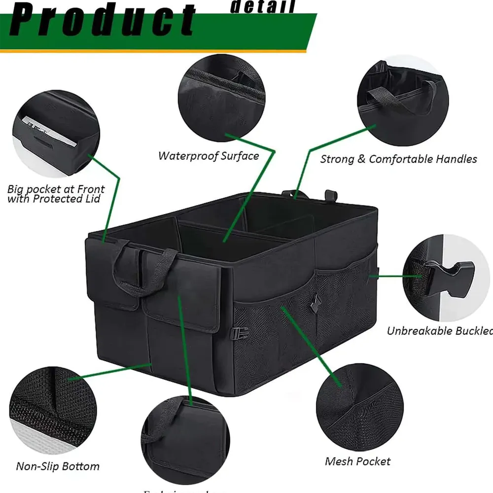 Custom Text For Car Trunk Organizer, Compatible with All Cars, Foldable Car Trunk Storage Box, Storage Bag, Waterproof, Dust-proof, Stain-Resistant HA12997