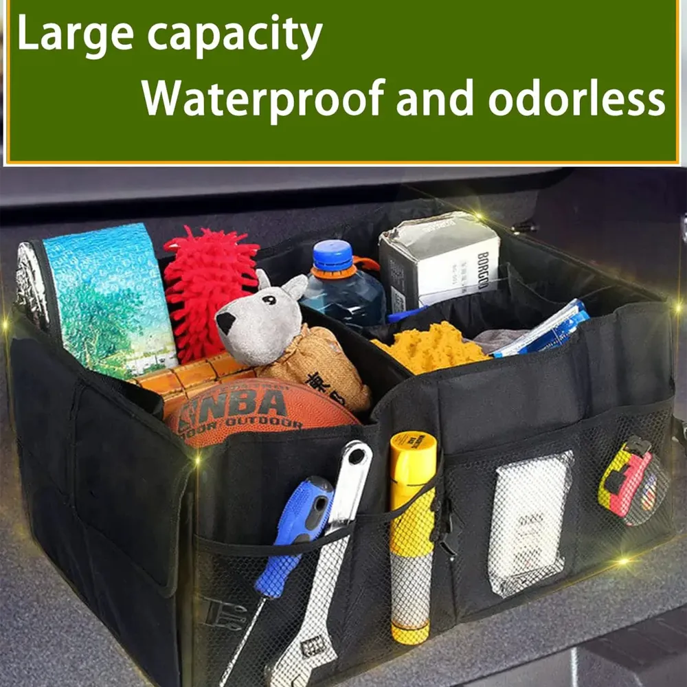 Custom Text For Car Trunk Organizer, Compatible with All Cars, Foldable Car Trunk Storage Box, Storage Bag, Waterproof, Dust-proof, Stain-Resistant HA12997
