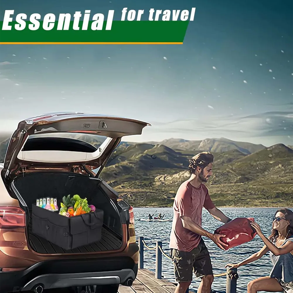 Custom Text For Car Trunk Organizer, Compatible with All Cars, Foldable Car Trunk Storage Box, Storage Bag, Waterproof, Dust-proof, Stain-Resistant HA12997