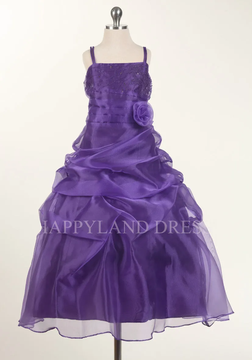 D2440 Organza Spaghetti Strap Dress (3 Diff. Colors)
