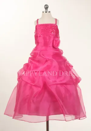 D2440 Organza Spaghetti Strap Dress (3 Diff. Colors)