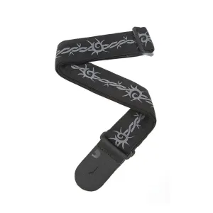D'Addario Planet Waves 50mm Nylon Woven Barbed Wire Artwork Guitar Strap