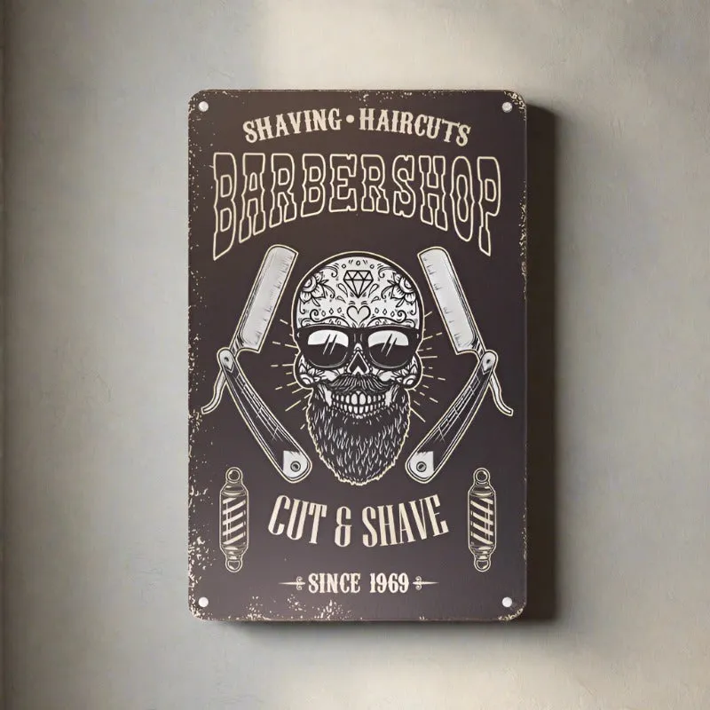 Decorative Plaque for Barber Shop B071 'Cut & Shave'