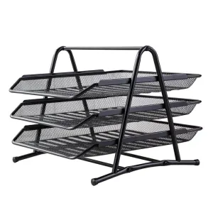 Deli Desk Organizer File Tray 350x278x275mm Black