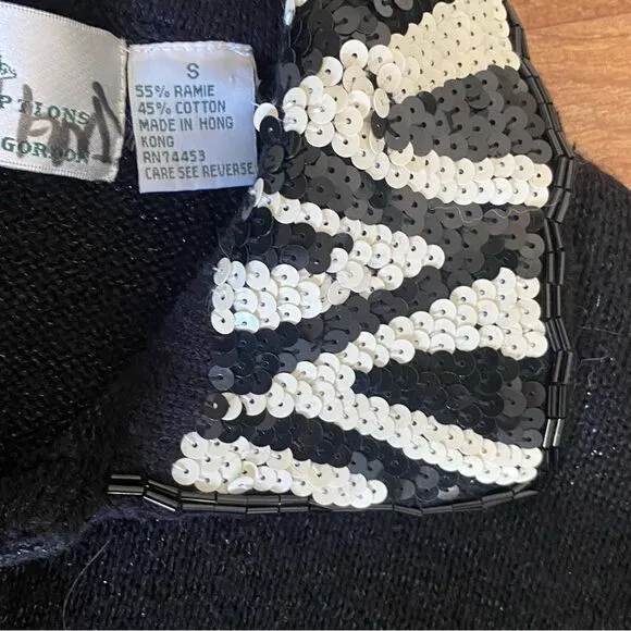 Design Options sequin zebra sweater