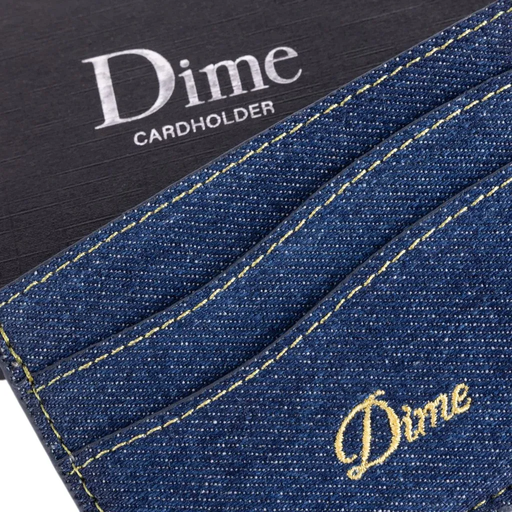 Dime MTL Cursive Card Holder Indigo Denim