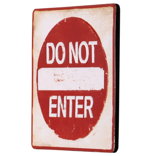 Do Not Enter Embossed Metal Magnet