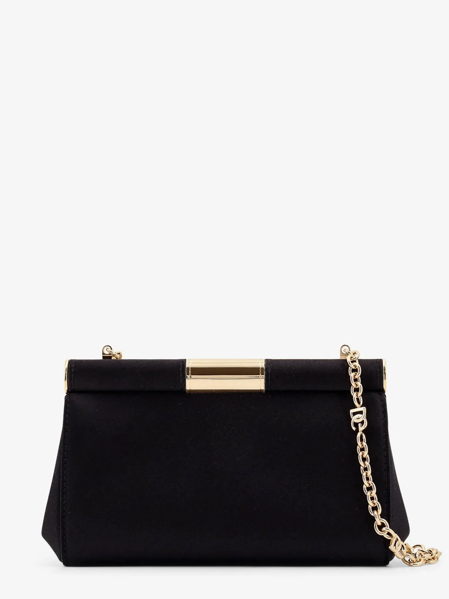 Dolce E Gabbana Satin Shoulder Bag With Engraved Logo