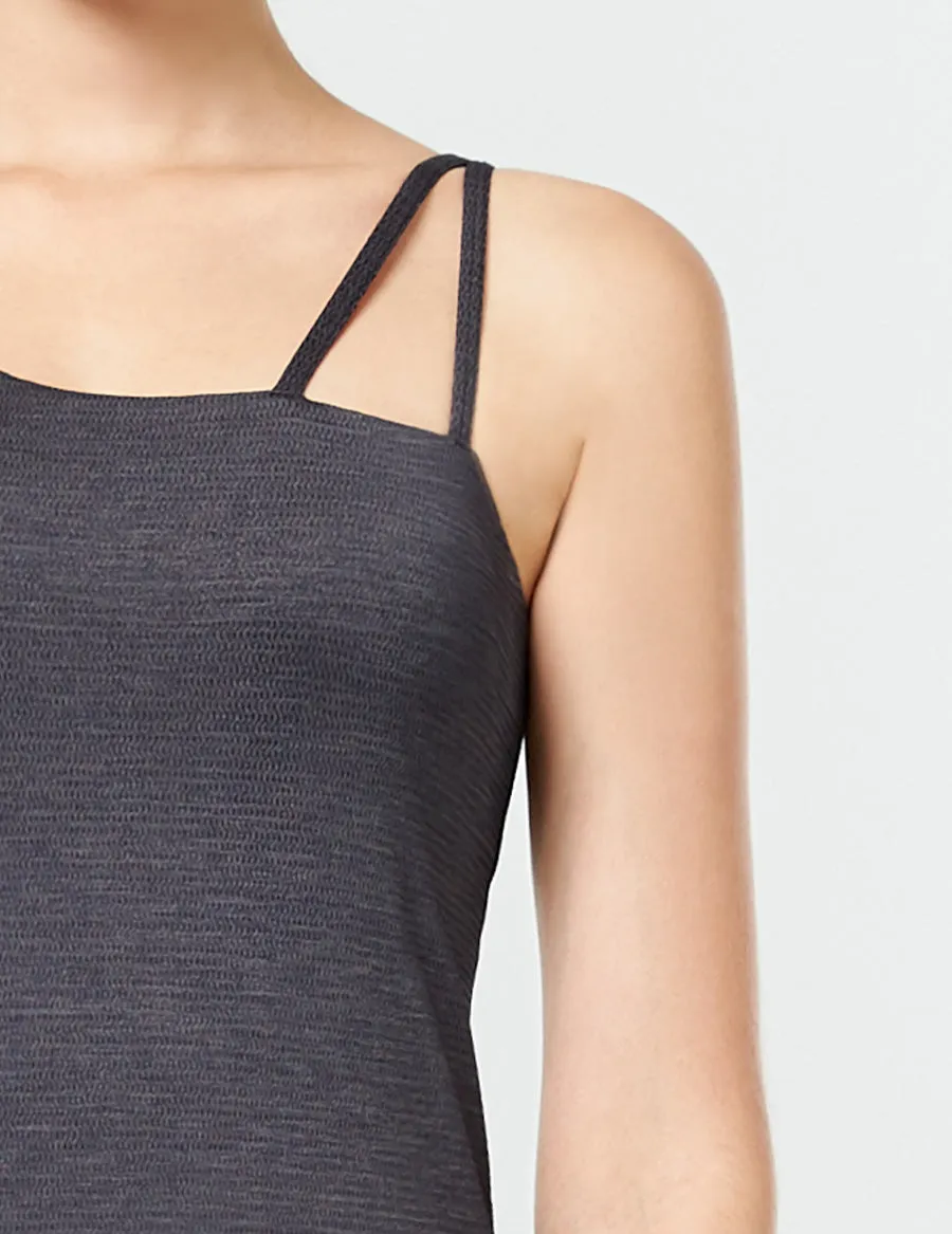 easyoga LA-VEDA Asym V Back Tank - M23 M-Dark Gray