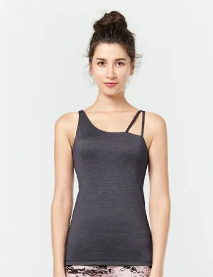 easyoga LA-VEDA Asym V Back Tank - M23 M-Dark Gray