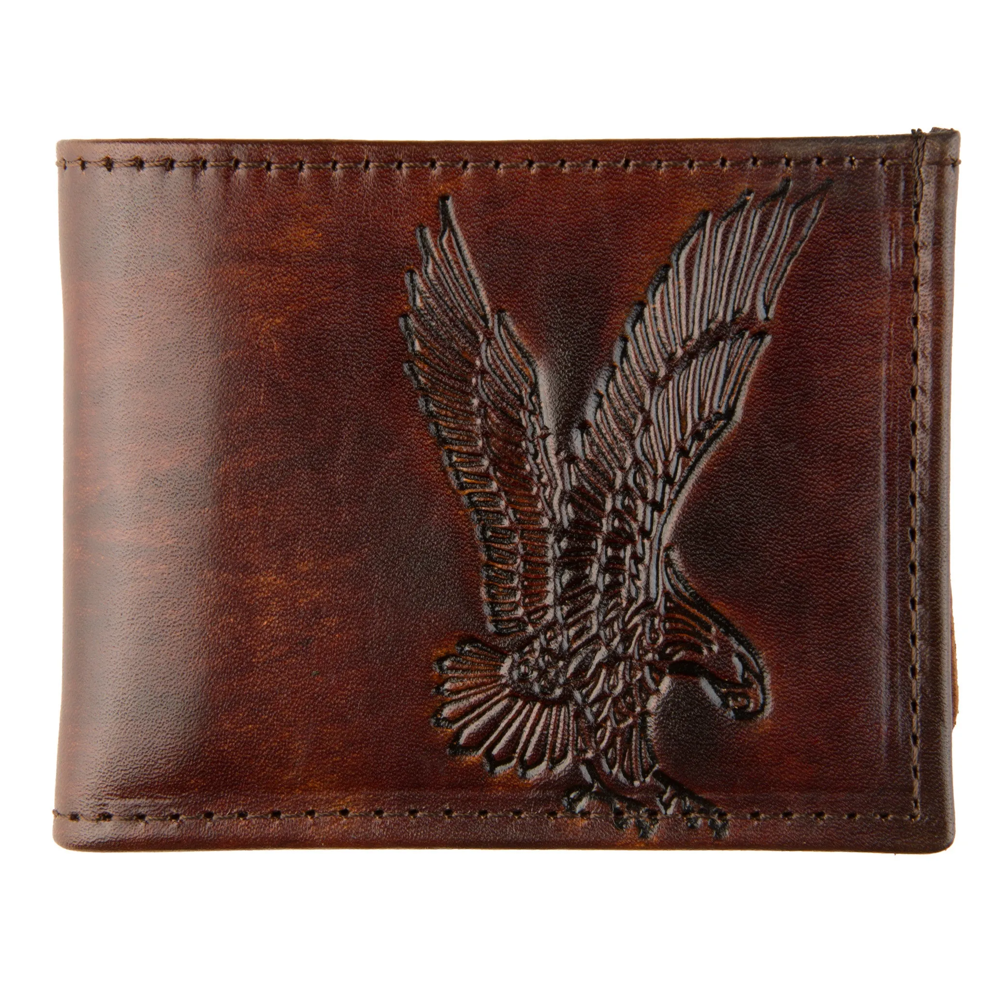 EB308-42  Antique Finish Billfold- Flying Eagle