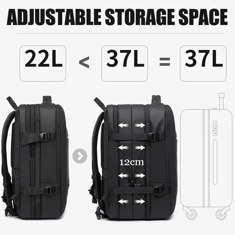 Elegance Elite Voyager Backpack Men Business Travel School Expandable USB Bag Large Capacity 17.3 Laptop Waterproof Fashion Backpack