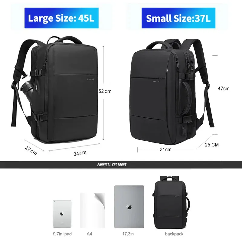 Elegance Elite Voyager Backpack Men Business Travel School Expandable USB Bag Large Capacity 17.3 Laptop Waterproof Fashion Backpack