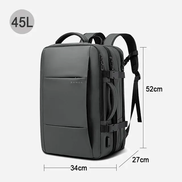 Elegance Elite Voyager Backpack Men Business Travel School Expandable USB Bag Large Capacity 17.3 Laptop Waterproof Fashion Backpack