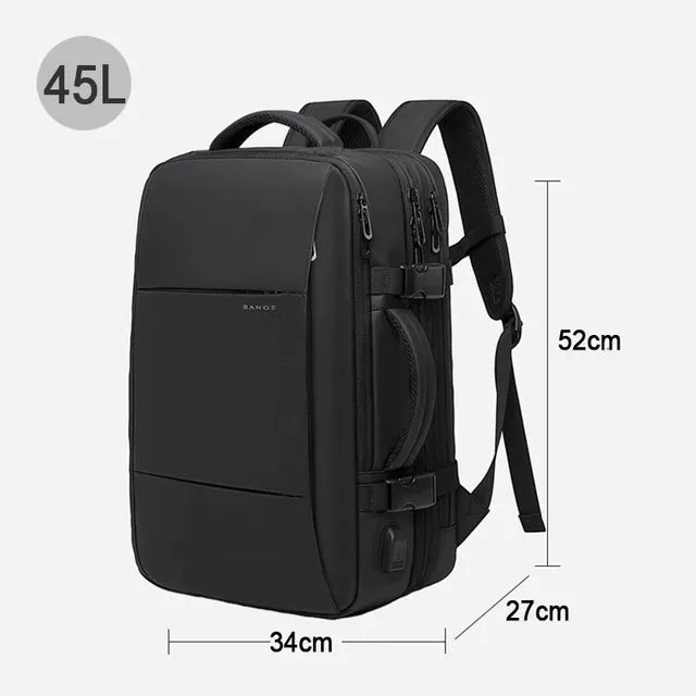 Elegance Elite Voyager Backpack Men Business Travel School Expandable USB Bag Large Capacity 17.3 Laptop Waterproof Fashion Backpack