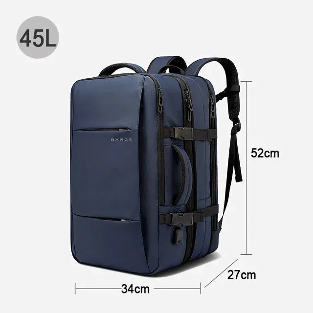 Elegance Elite Voyager Backpack Men Business Travel School Expandable USB Bag Large Capacity 17.3 Laptop Waterproof Fashion Backpack