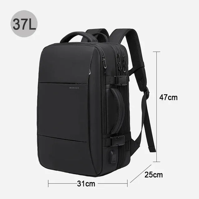 Elegance Elite Voyager Backpack Men Business Travel School Expandable USB Bag Large Capacity 17.3 Laptop Waterproof Fashion Backpack