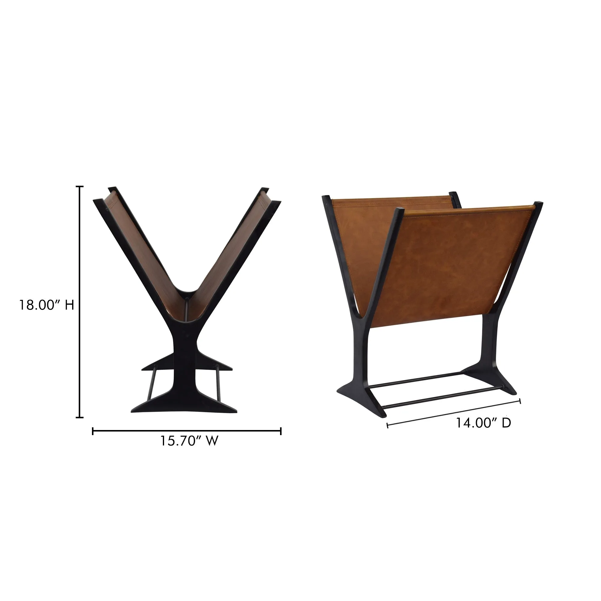 Elegant Brown Leather Periodical Organizer
