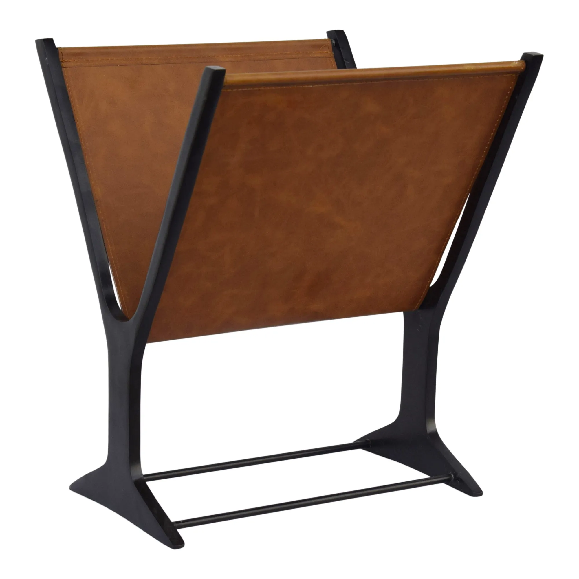 Elegant Brown Leather Periodical Organizer