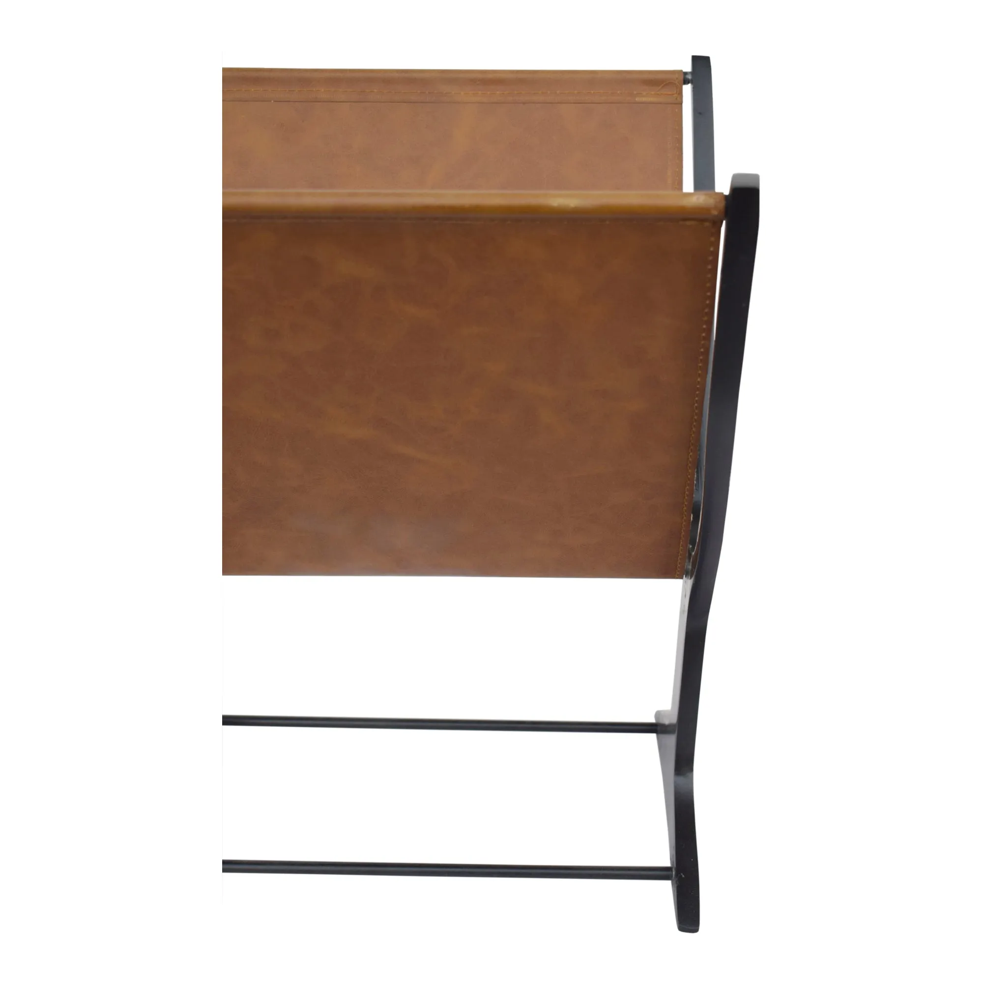 Elegant Brown Leather Periodical Organizer