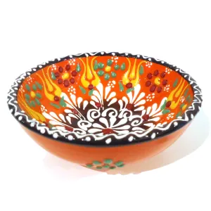 Embossed Ceramic Bowl - Orange