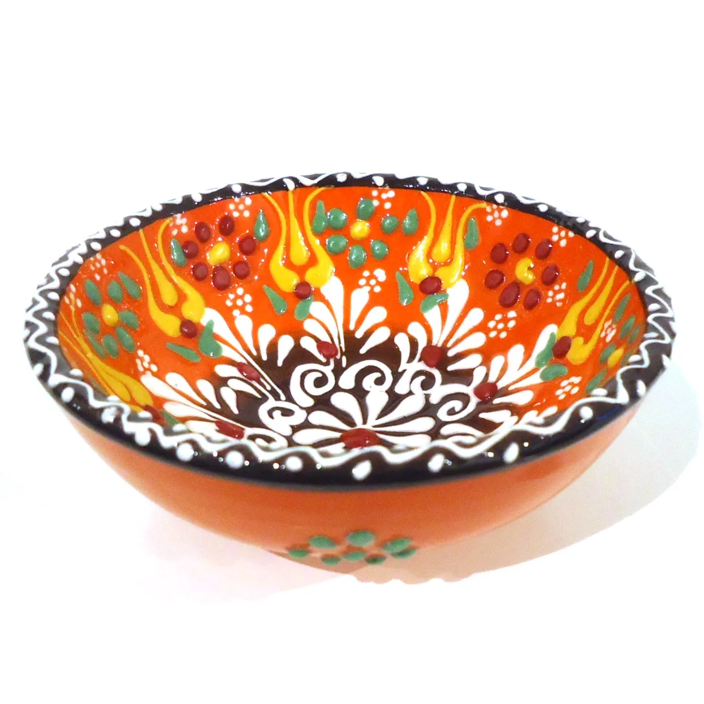 Embossed Ceramic Bowl - Orange