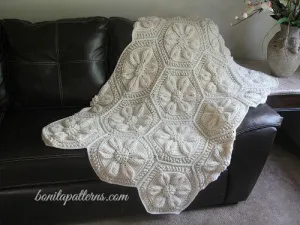 Embossed Daisy Blanket Crochet Pattern - PDF