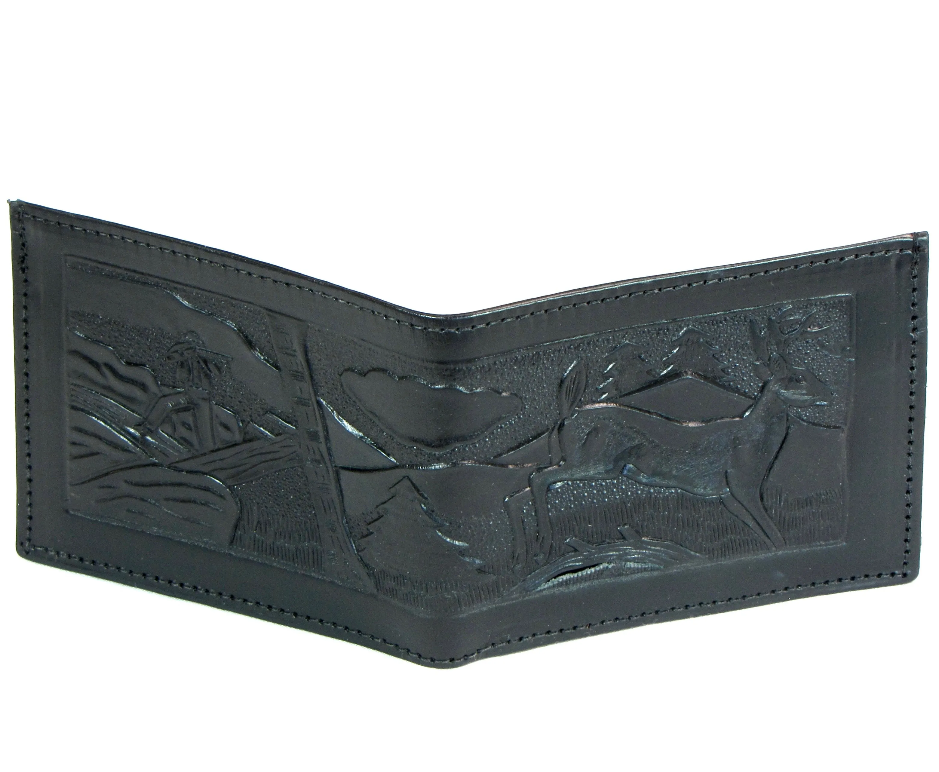 Embossed Slim Billfold- Running Deer