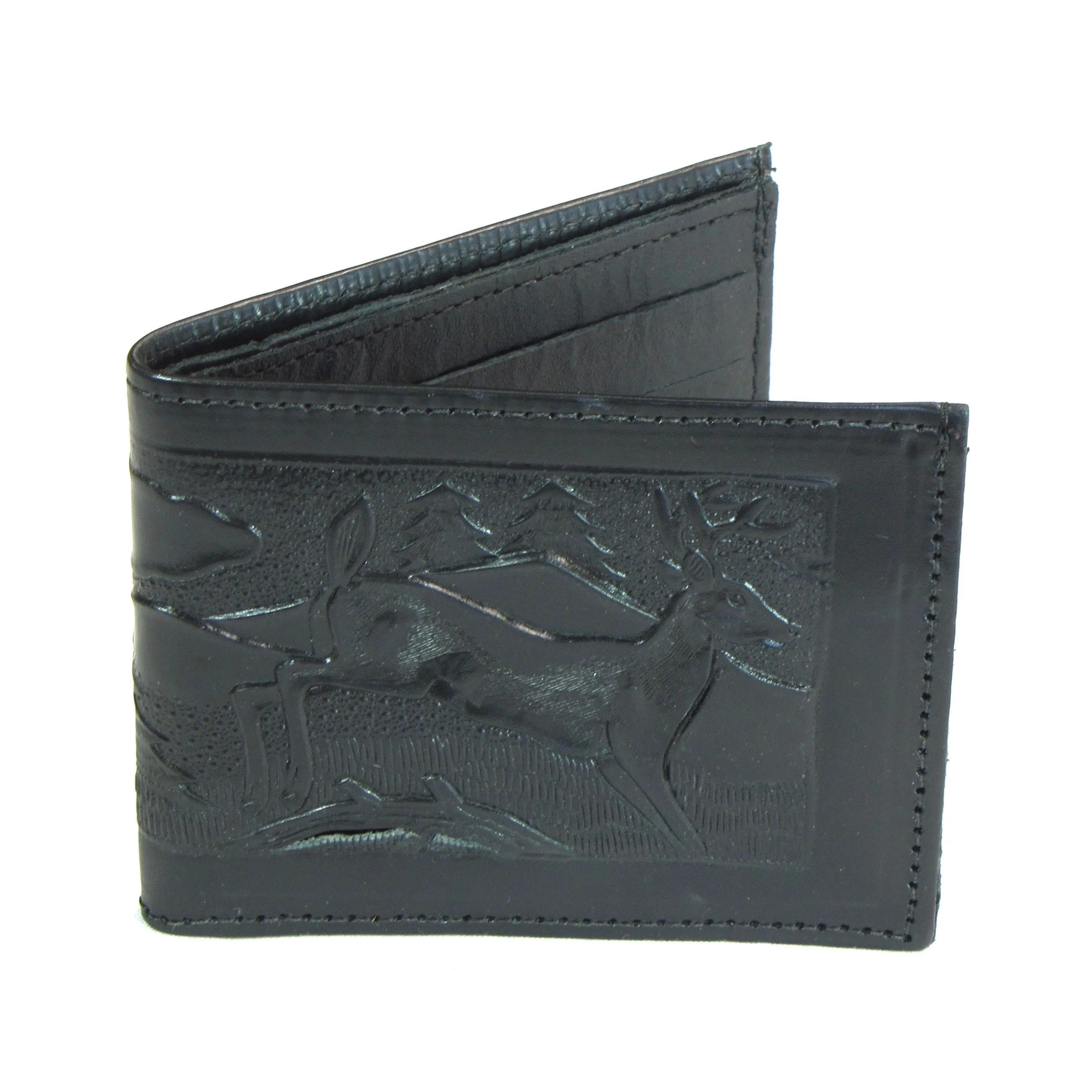 Embossed Slim Billfold- Running Deer