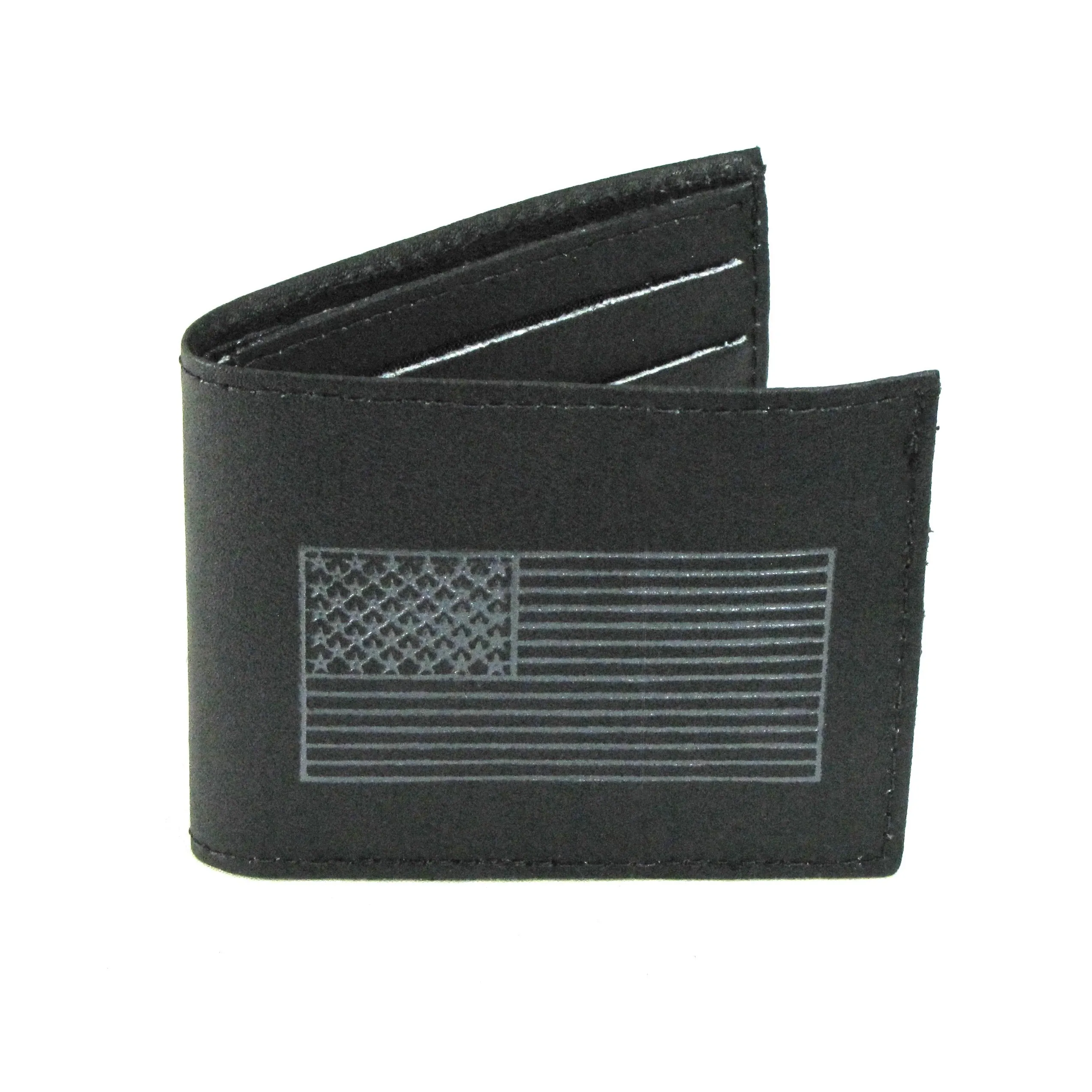 Embossed Slim Billfold - US Flag Grey