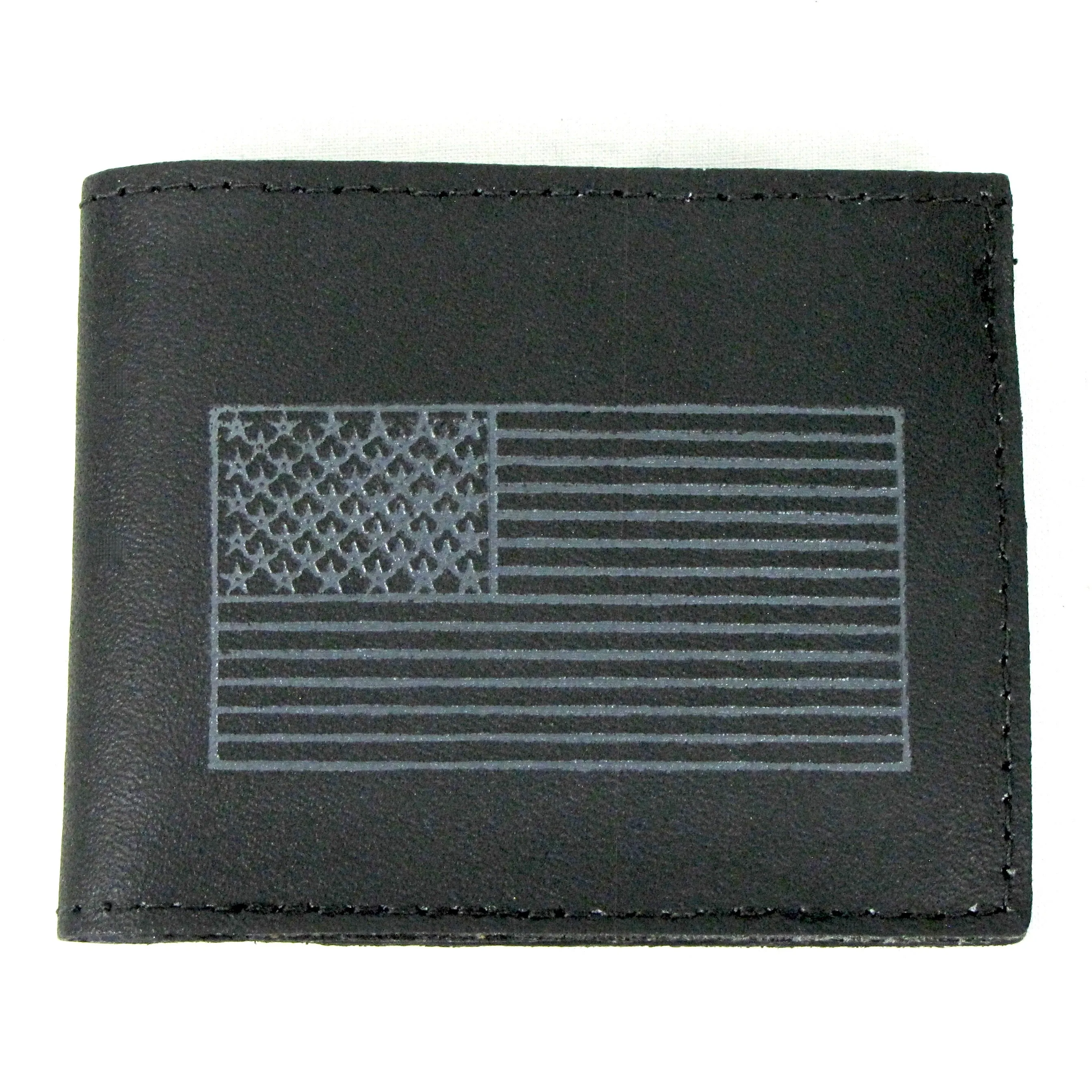 Embossed Slim Billfold - US Flag Grey
