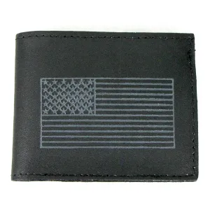 Embossed Slim Billfold - US Flag Grey